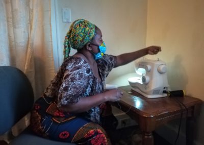 Through a grant from the Gifford Foundation, the Congolese Women of Vision, Integrity, and Action have been making protective masks by hand using traditional African patterns.