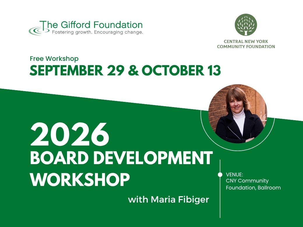 2026 Board Development Workshop with Maria Fibiger, September 29 and October 13
